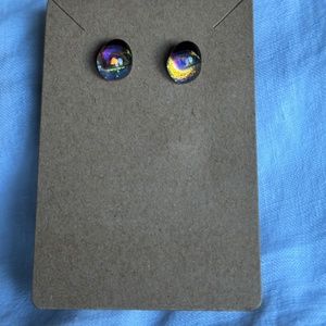 Post earrings Oil spill